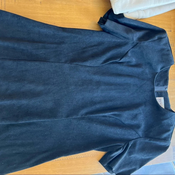 Vintage 90’s VICTORIA STEPHENS Black Suede Velvet dress with slit - Picture 6 of 10